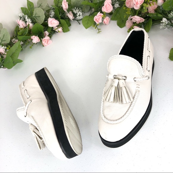 rag & bone Shoes - Rag & Bone white leather Mckenzie loafers sz 36.5